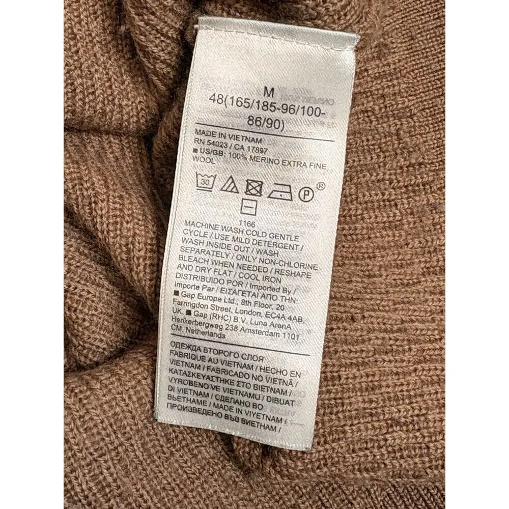 Banana Republic Extra Fine Merino Wool Crew Neck Brown Sweater Men's M‎